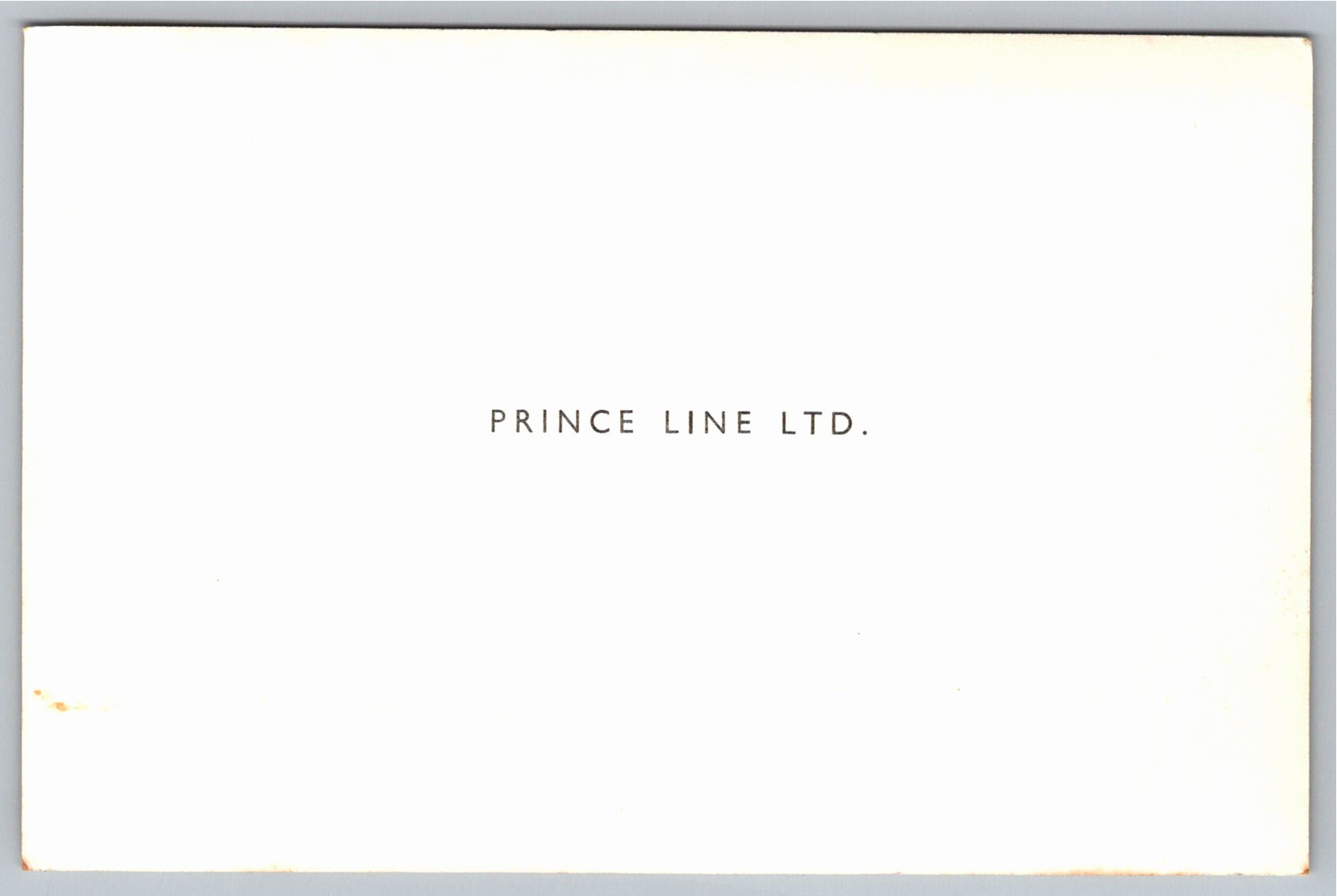 Vintage MV Lancastrian Prince Line Ship Photograph Card - Back / Reverse View