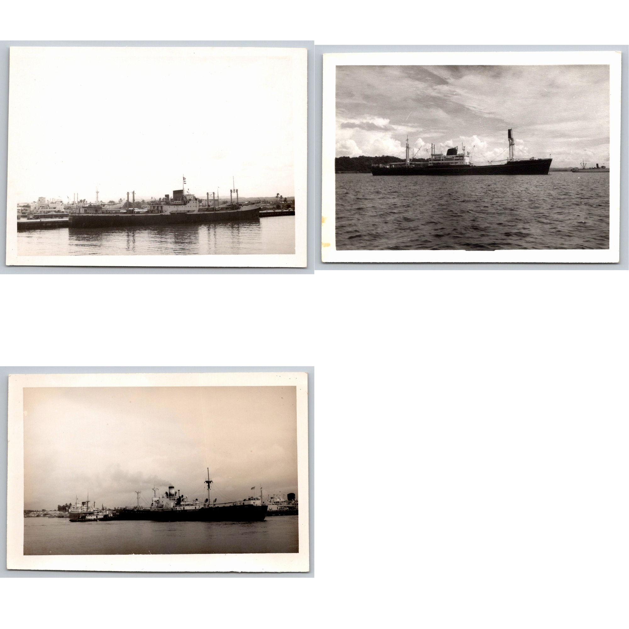 Vintage Mid-Century Maritime Ocean Freighter Photos - Set of 3 - Vintage Artifact
