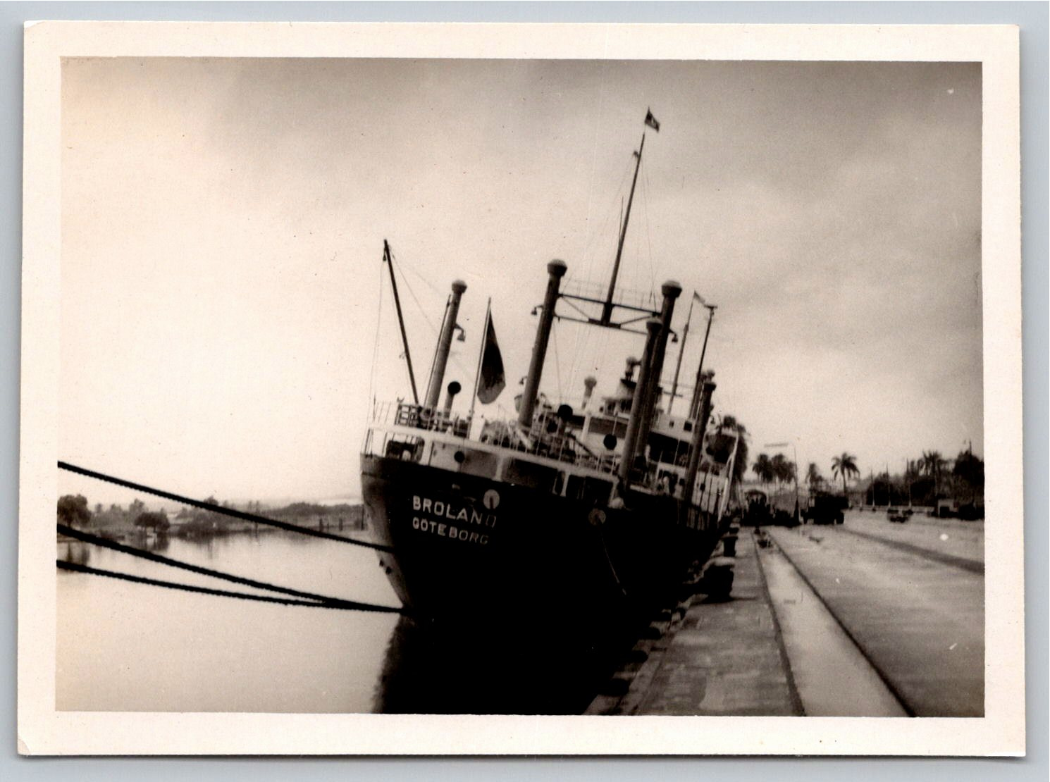 Vintage 1960s Photo Swedish Cargo Ship MS Broland Göteborg