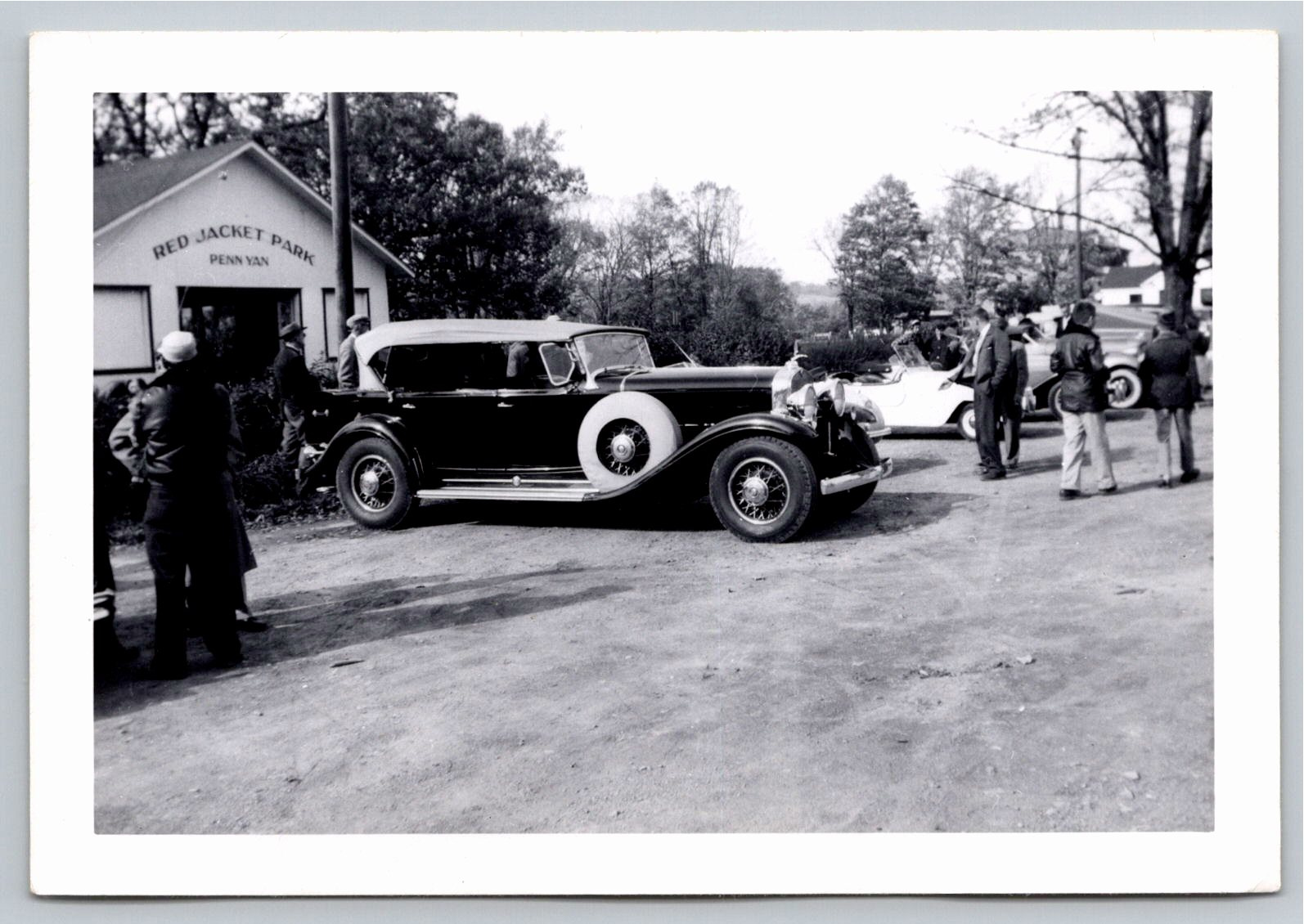 Vintage 1930s Red Jacket Park Penn Yan NY Automobile Photo