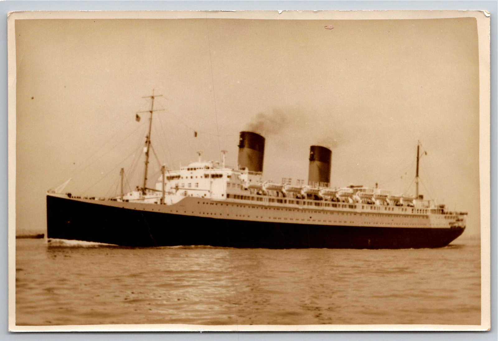 Vintage 1930s SS Ile de France Ocean Liner Photo Brooklyn NY