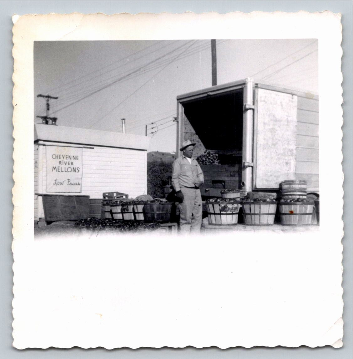 Vintage 1950s Cheyenne River South Dakota Melon Truck Photo