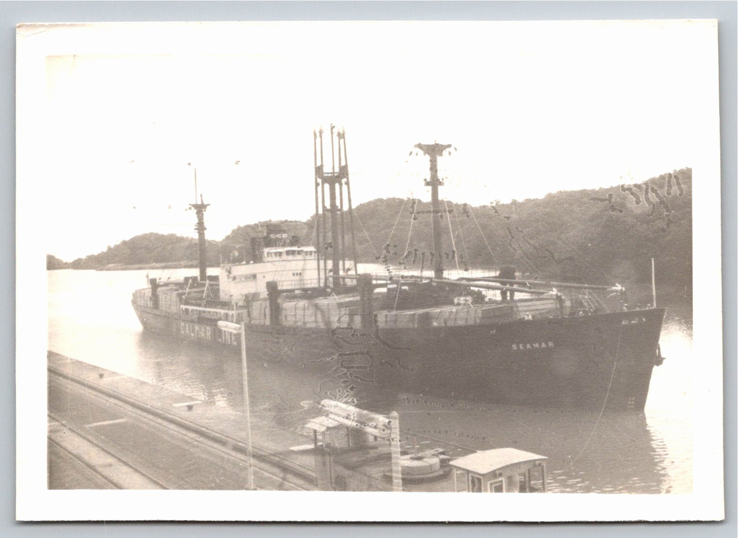1960s SS Seamar Calmar Line Cargo Ship Panama Canal Photo