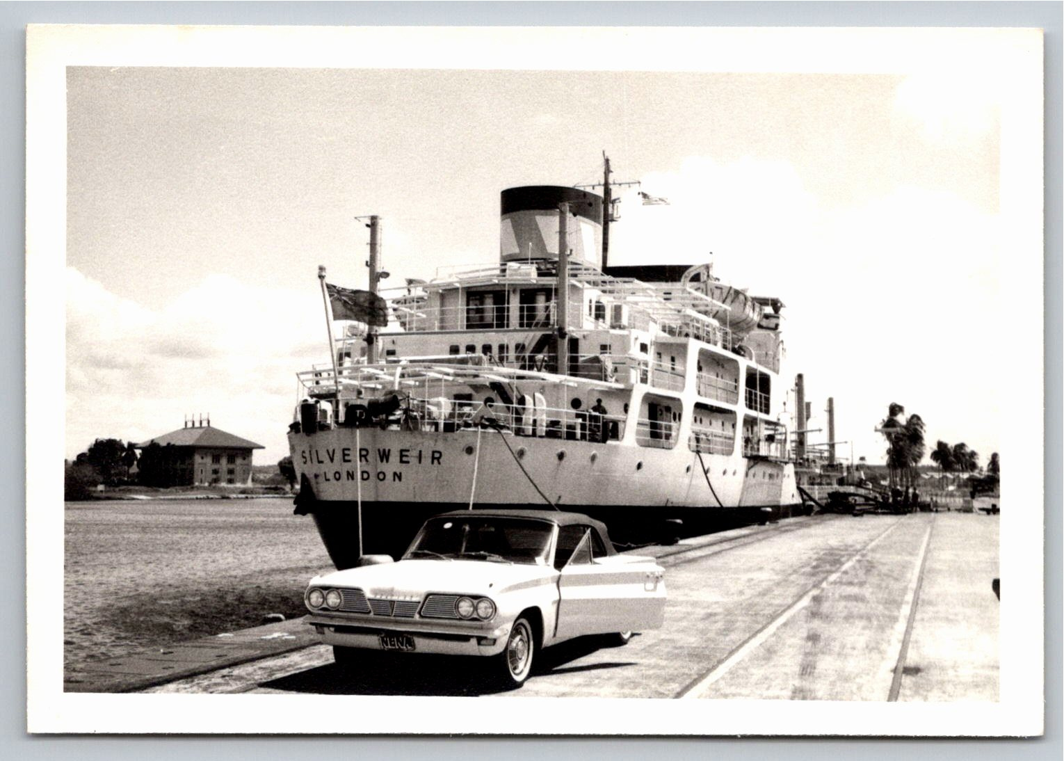 Vintage Photo: 1960s Cargo Ship Silverweir & Pontiac Tempest