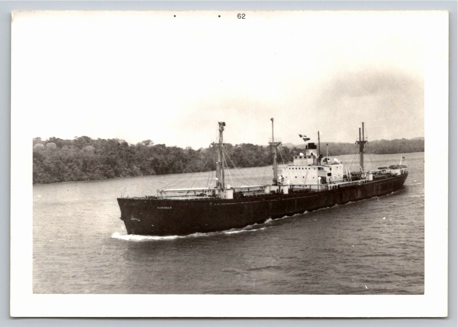 1960s Cargo Ship Auromar Panama Canal Vintage Photograph