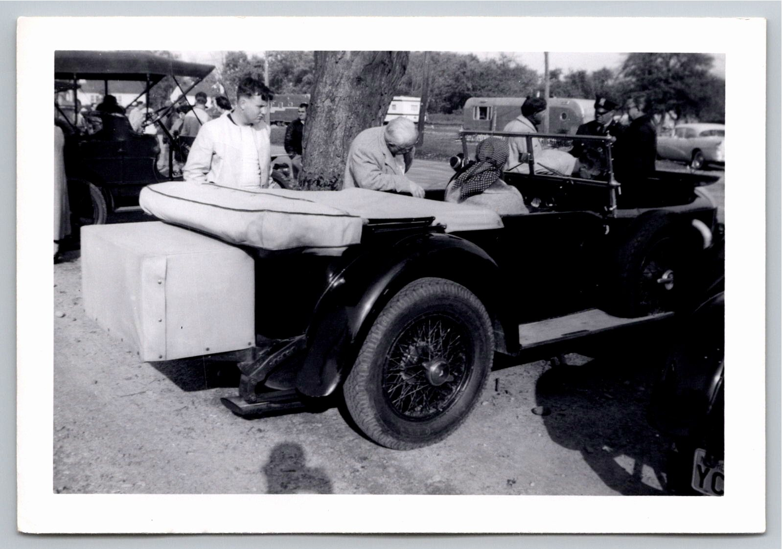 Vintage Pre-War Touring Car Roadster Photograph Wire Wheels