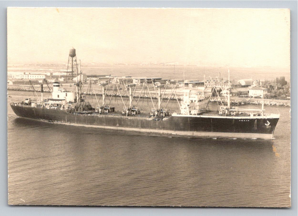 1930s Vintage SS Texan Cargo Freighter Steamship Photo - Vintage Artifact