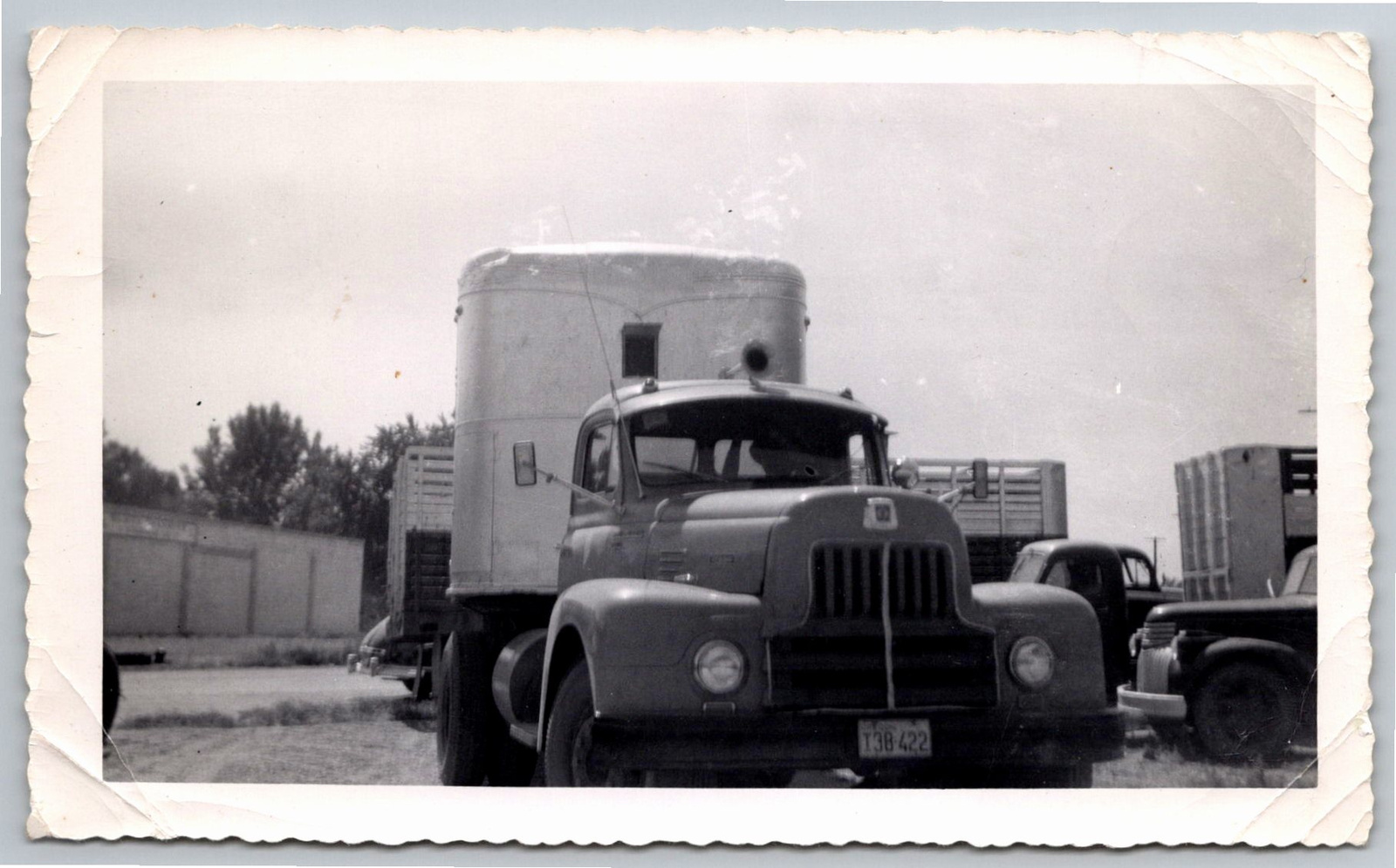 Vintage 1950s Semi Truck Snapshot Photo Commercial Big Rig