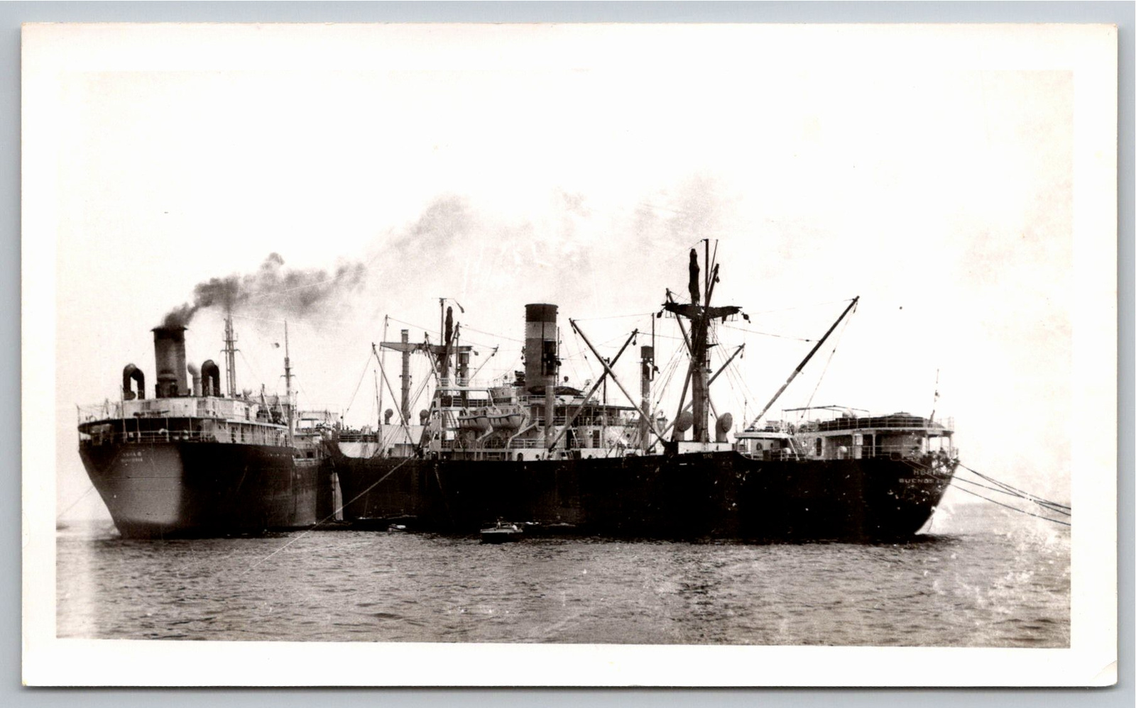 1940s Vintage Maritime Ocean Cargo Steamship Photograph