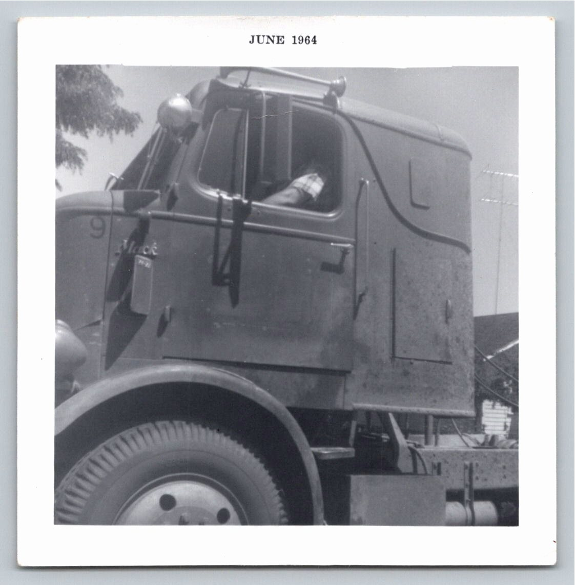 Vintage 1964 Mack H-67 Sleeper Cab Semi Truck Snapshot Photo