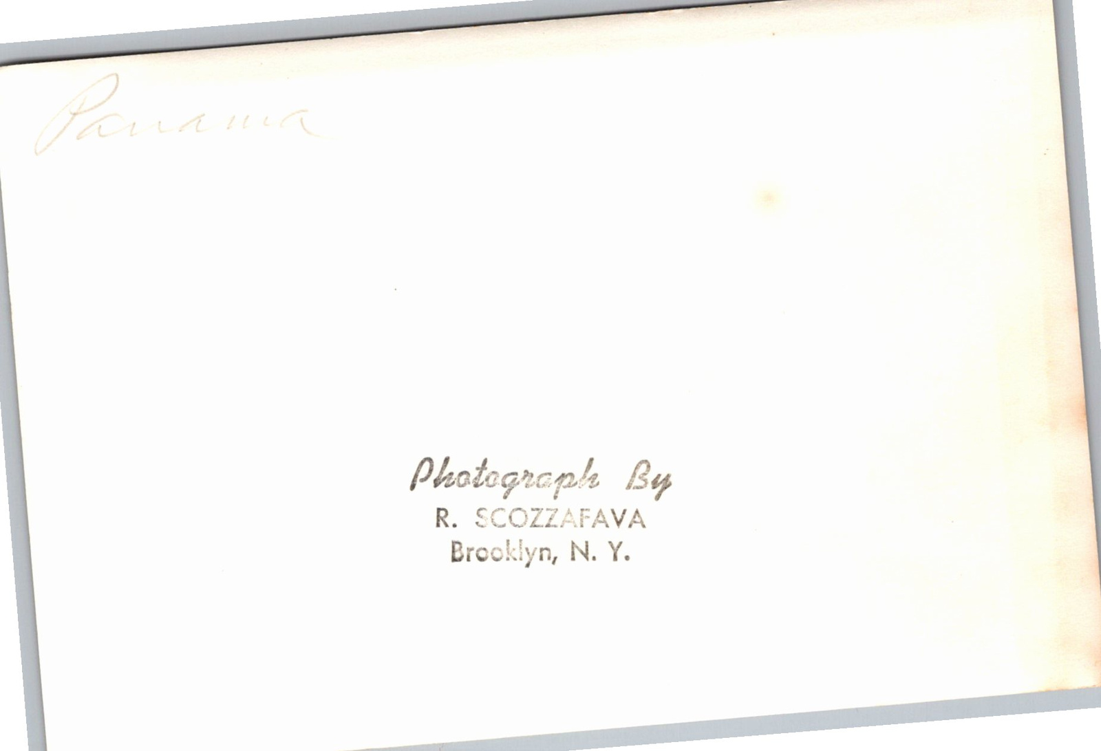 1930s SS Panama Ocean Liner Photo by R. Scozzafava Brooklyn - Back / Reverse View