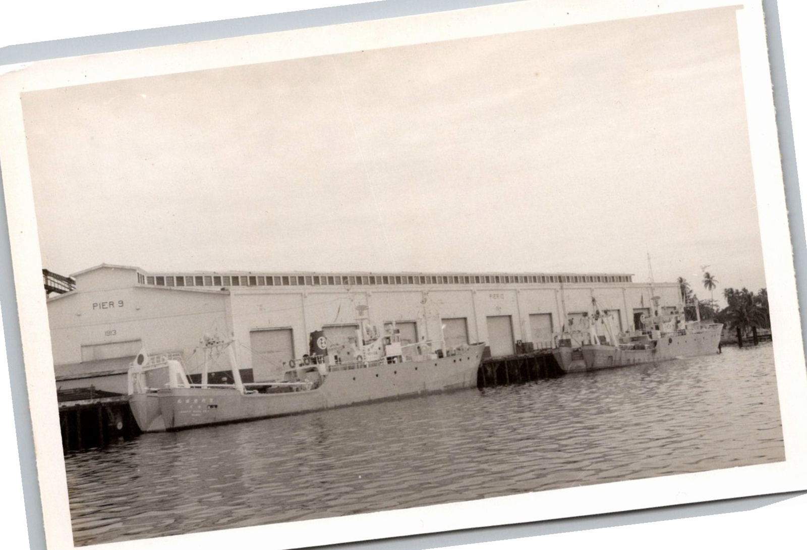 Vintage 1950s Japanese Fishing Vessels at Pier 9 Honolulu Photo