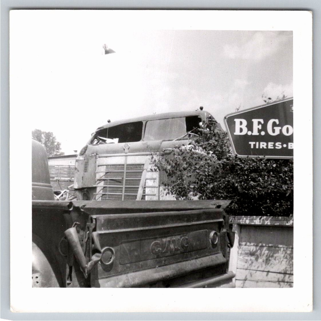 1950s Vintage GMC Truck Cabover COE & BF Goodrich Sign Photo