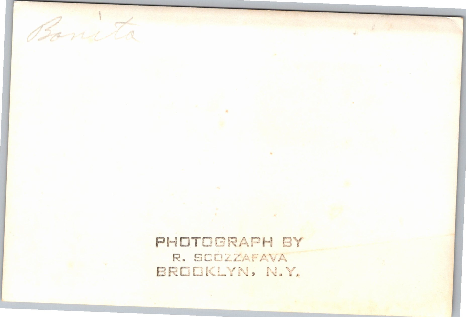 Vintage SS Bonita Steamship Photograph by R. Scozzafava NY - Back / Reverse View