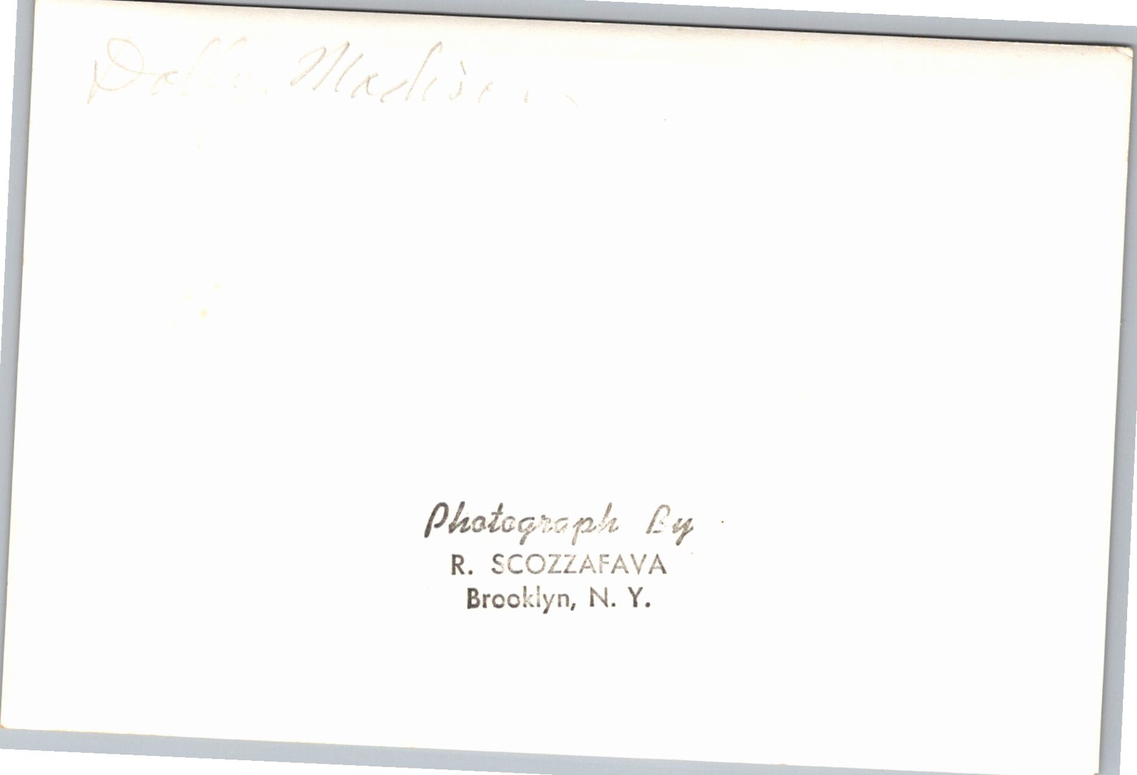 WWII SS Dolly Madison Liberty Ship Photo by R. Scozzafava - Back / Reverse View