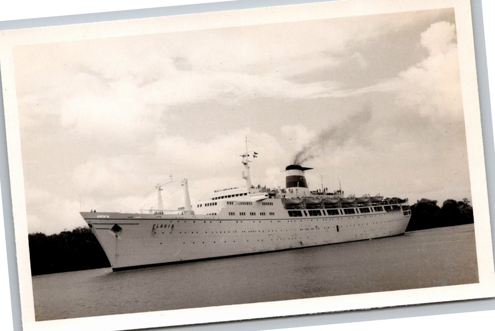 Vintage 1960s Ocean Liner T/S Flavia Original Snapshot