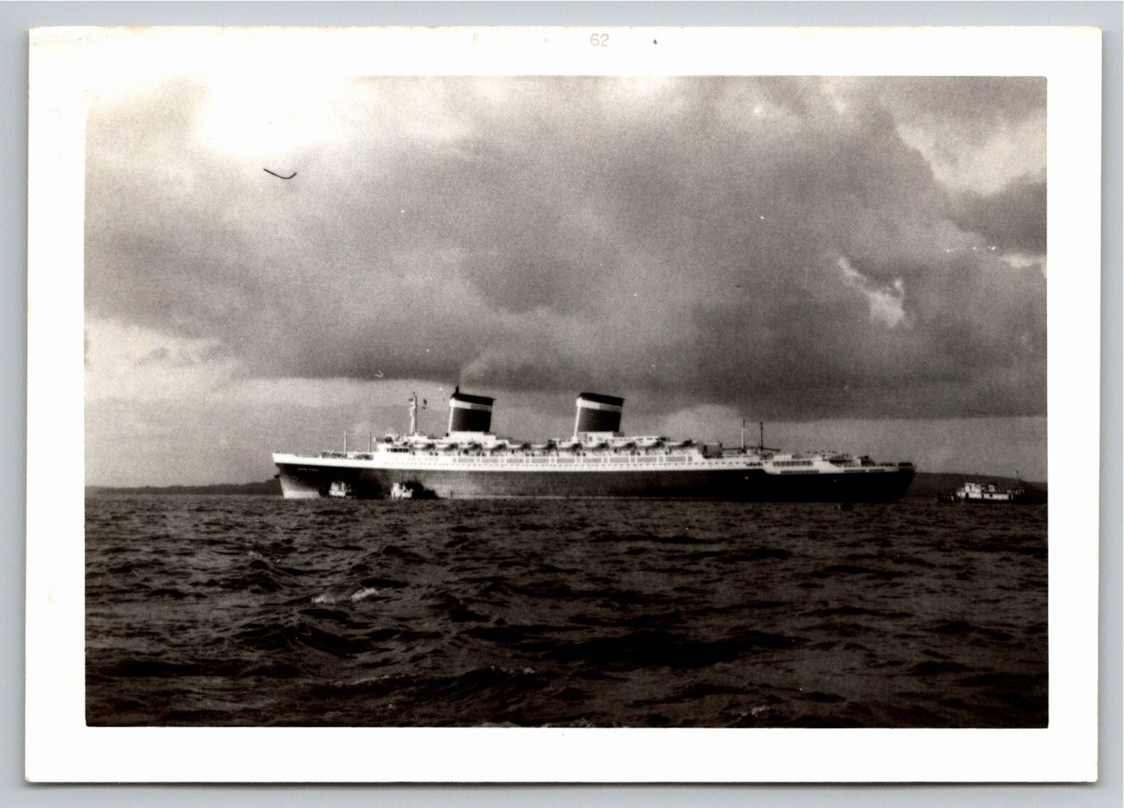 Vintage 1950s SS United States Ocean Liner B&W Photograph