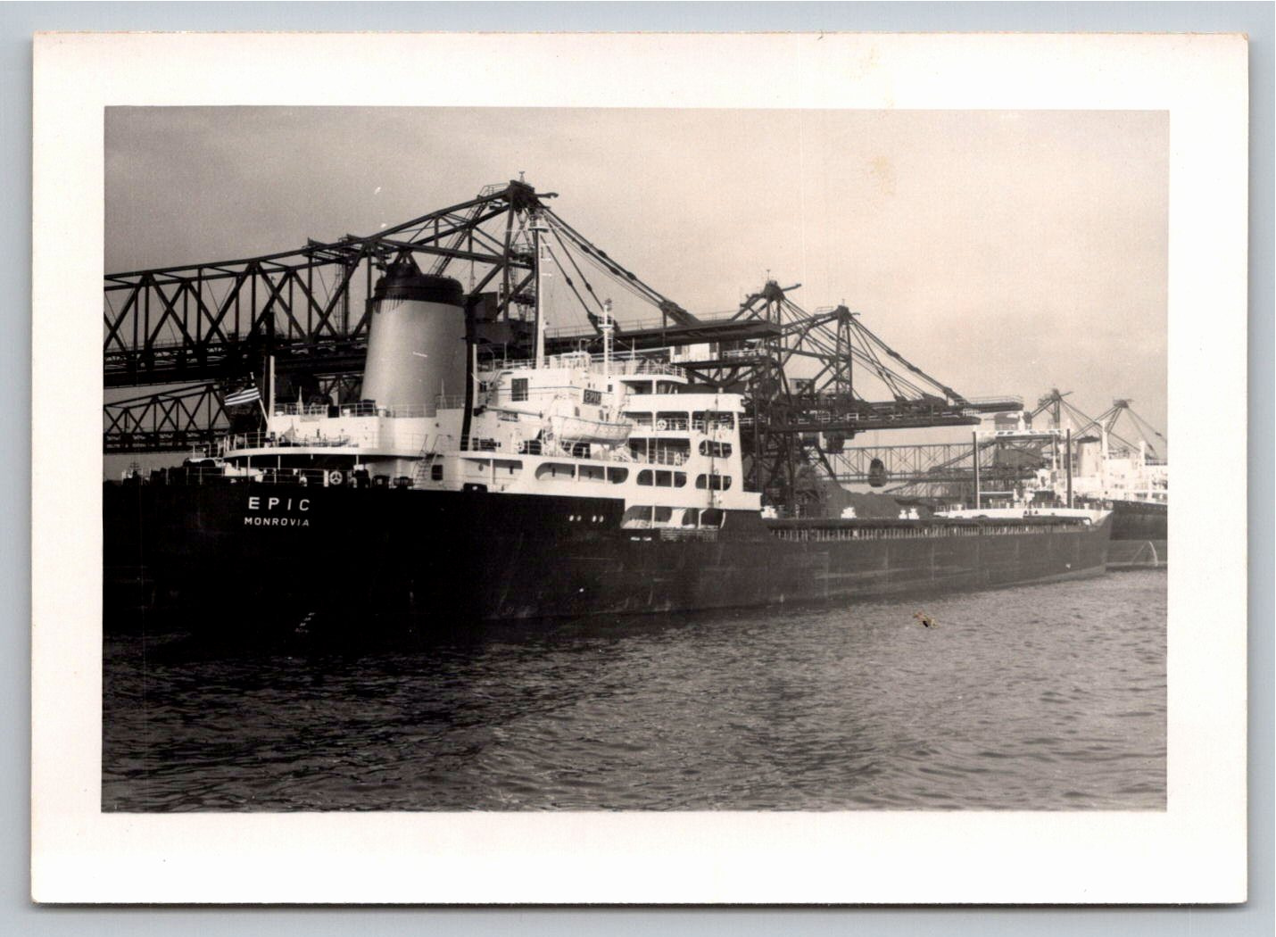 Vintage SS Epic Monrovia Liberian Steamship Harbor Photo