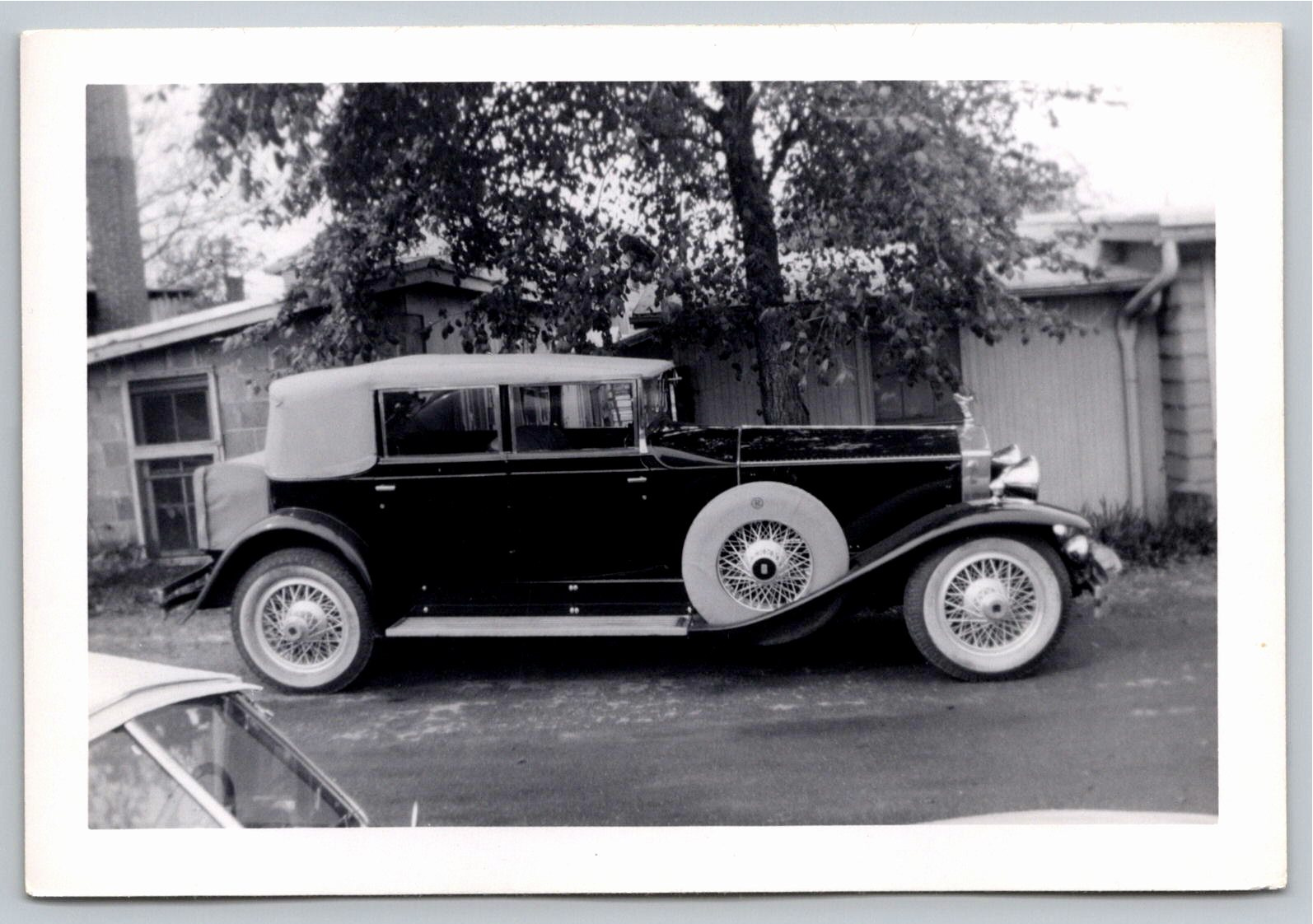 Vintage 1920s Luxury Town Car Photograph with Wire Wheels - Vintage Artifact