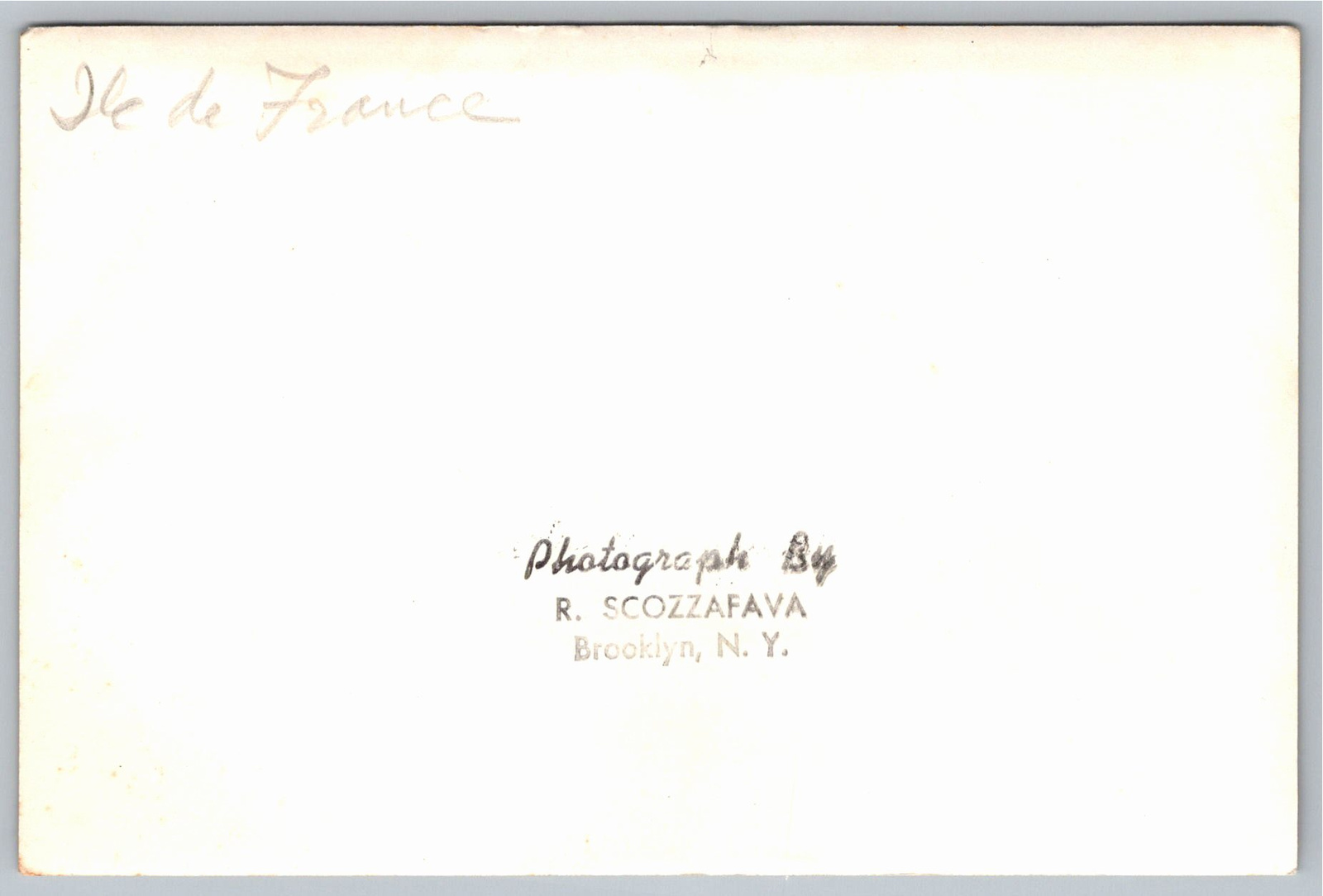Vintage 1930s SS Ile de France Ocean Liner Photo Brooklyn NY - Back / Reverse View