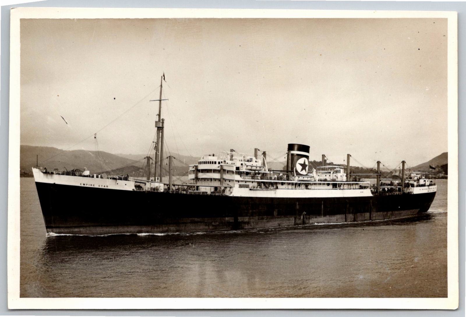 Vintage MV Empire Star Blue Star Line Cargo Ship Photograph - Vintage Artifact
