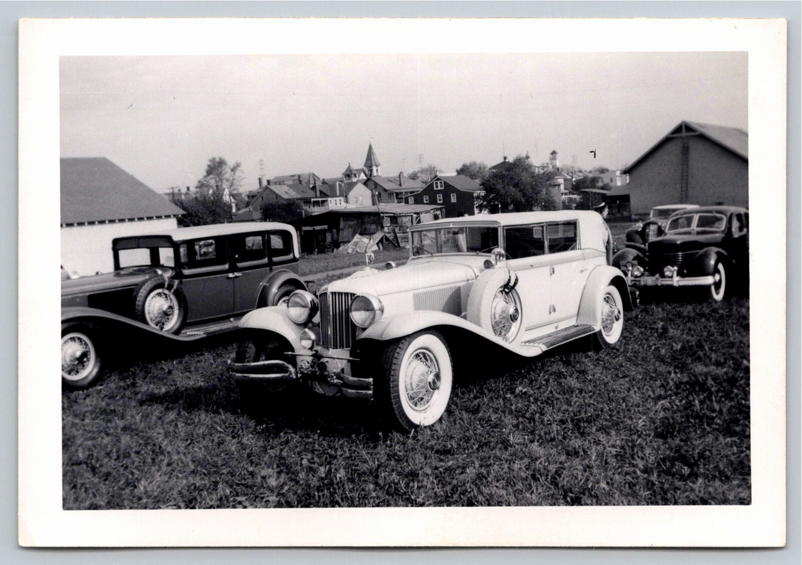 Vintage 1930s Classic Luxury Automobile Show Snapshot Photo - Vintage Artifact