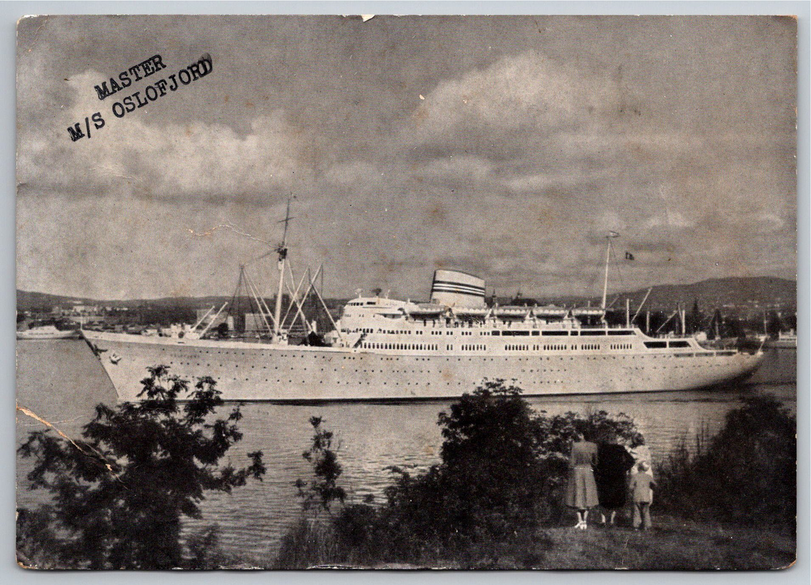 Vintage 1950s MS Oslofjord Norwegian America Line Snapshot