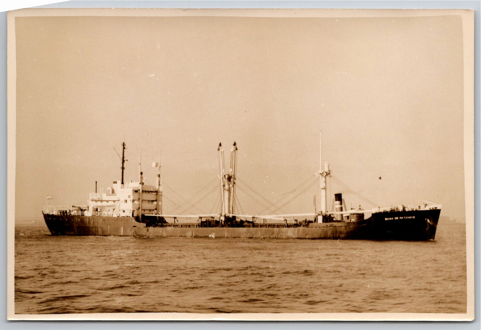 Vintage 1950s Bahia De Matanzas Cargo Ship Photo Brooklyn