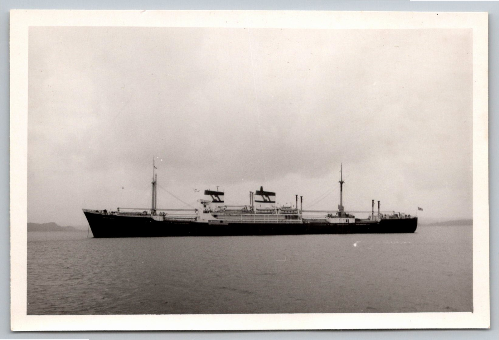 Vintage Ocean Liner Cargo Ship B&W Gelatin Silver Photograph