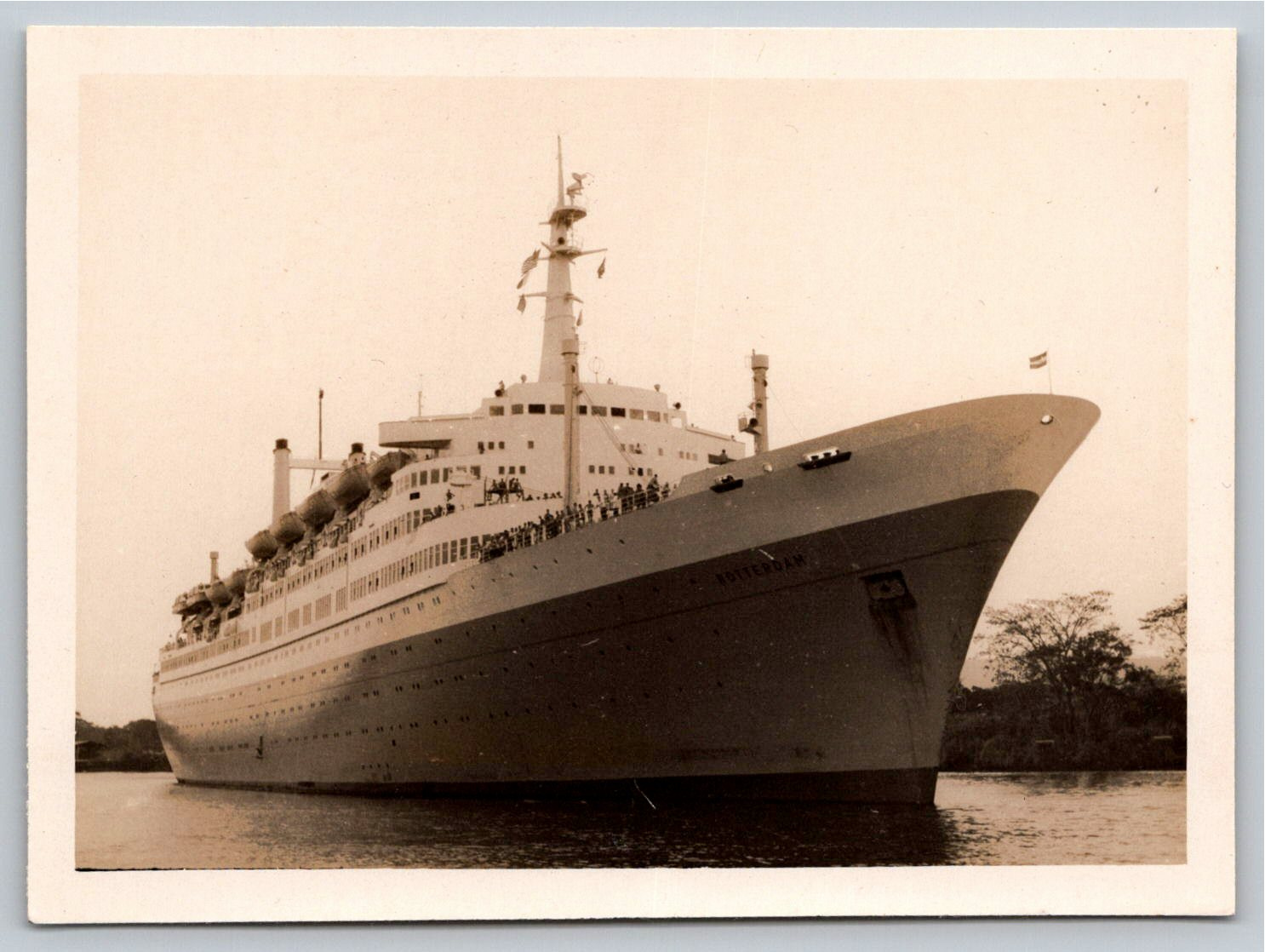 Vintage SS Rotterdam Ocean Liner Photo Gelatin Silver Print