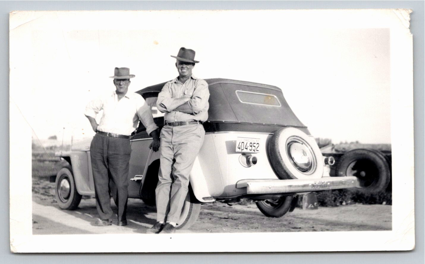 1950 Willys Overland Jeepster Vintage Oregon Snapshot Photo - Vintage Artifact