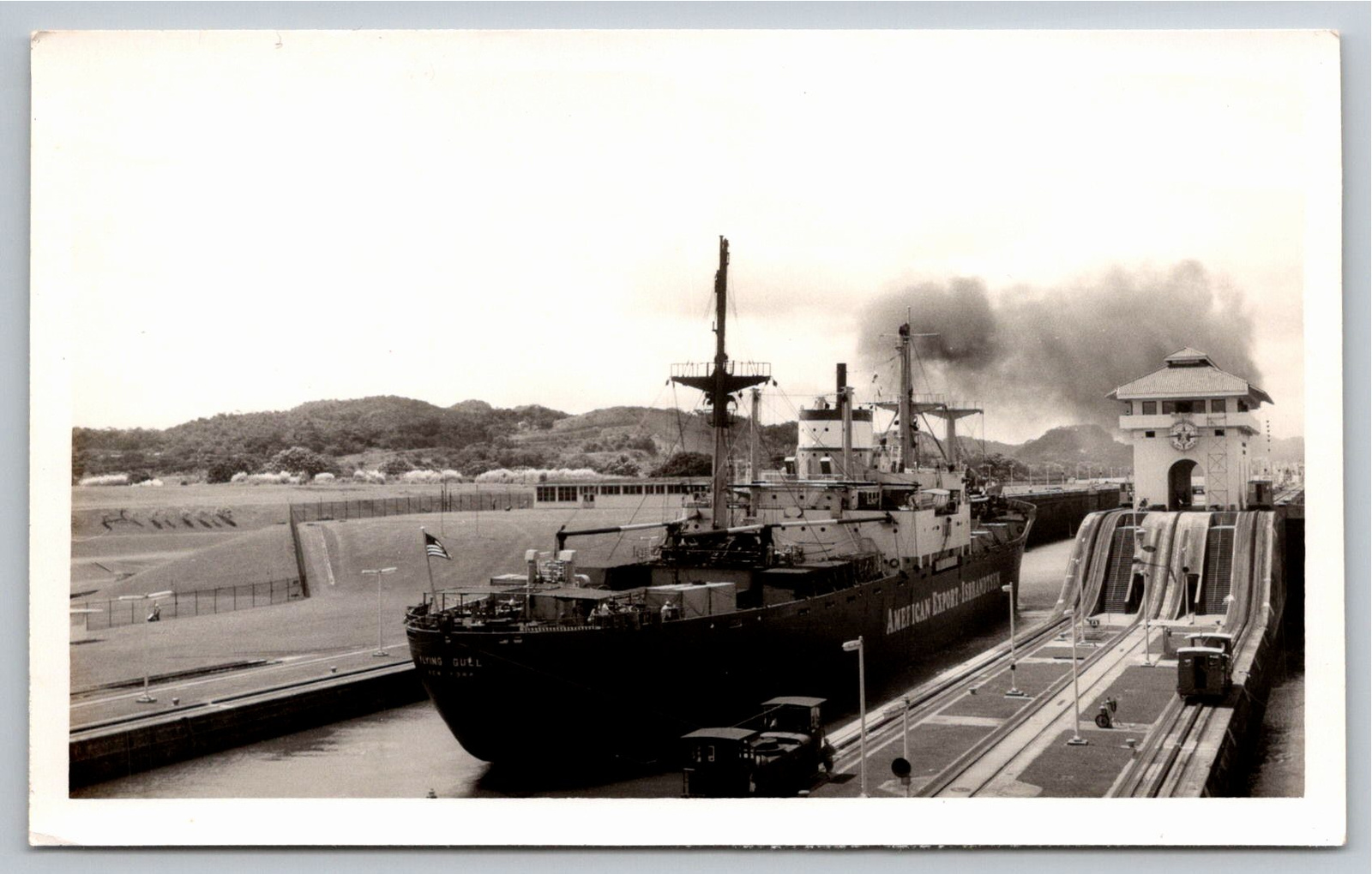Vintage 1960s Panama Canal SS Flying Gull Ship Photograph