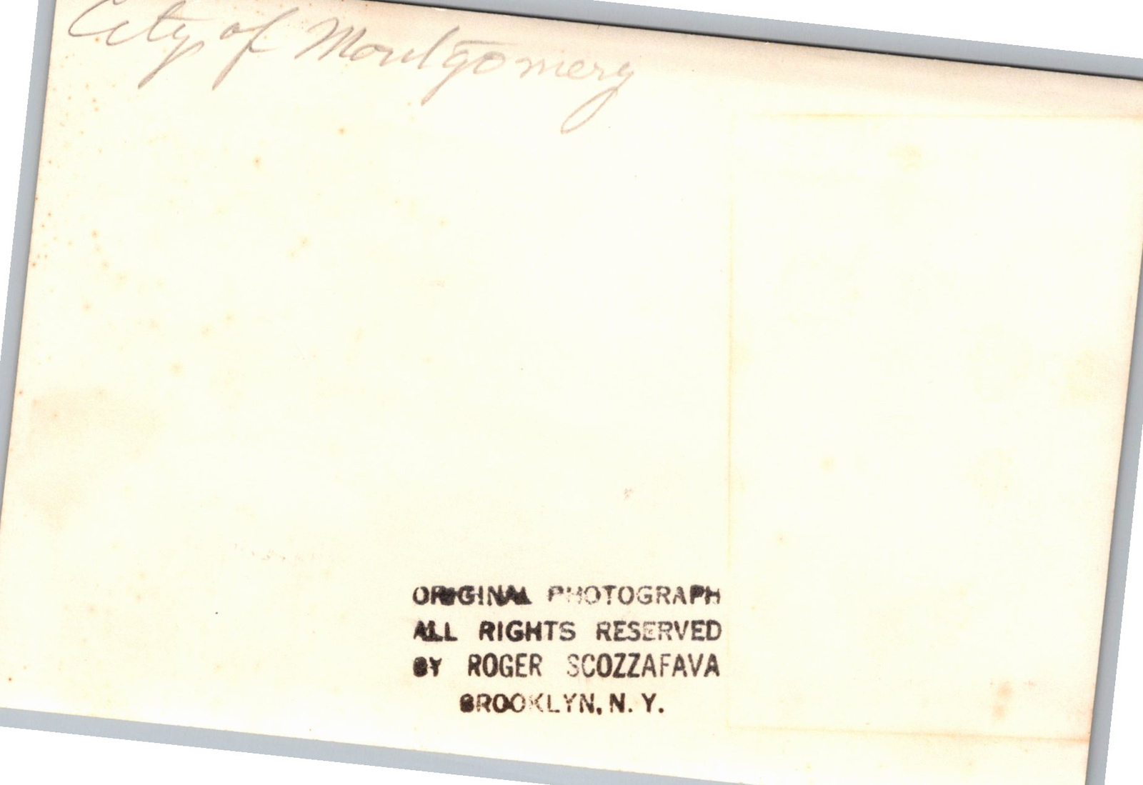 Vintage SS City of Montgomery Steamship Photo by Scozzafava - Back / Reverse View
