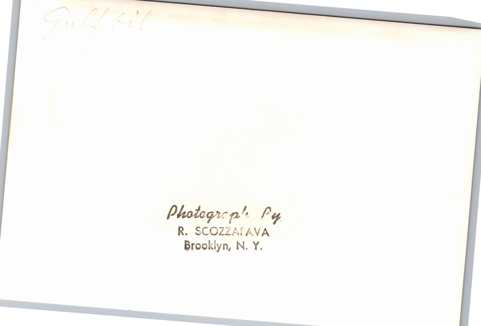 Vintage Gulfoil Oil Tanker Ship Photo, R. Scozzafava Brooklyn - Back / Reverse View