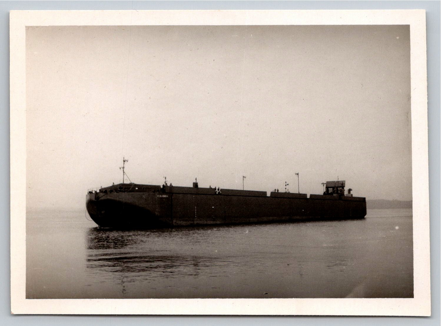 Vintage Great Lakes Freighter Ship Columbia Silver Gelatin Photo - Vintage Artifact