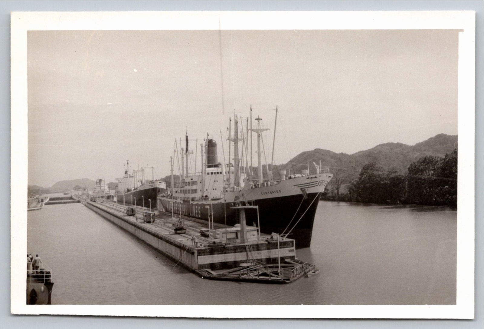 Vintage Panama Canal Photo: MS Eurybates Blue Funnel Line