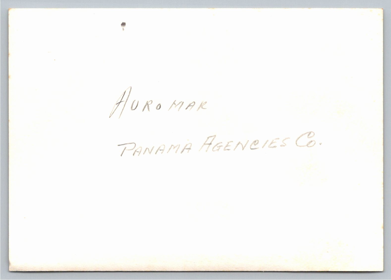 1960s Cargo Ship Auromar Panama Canal Vintage Photograph - Back / Reverse View