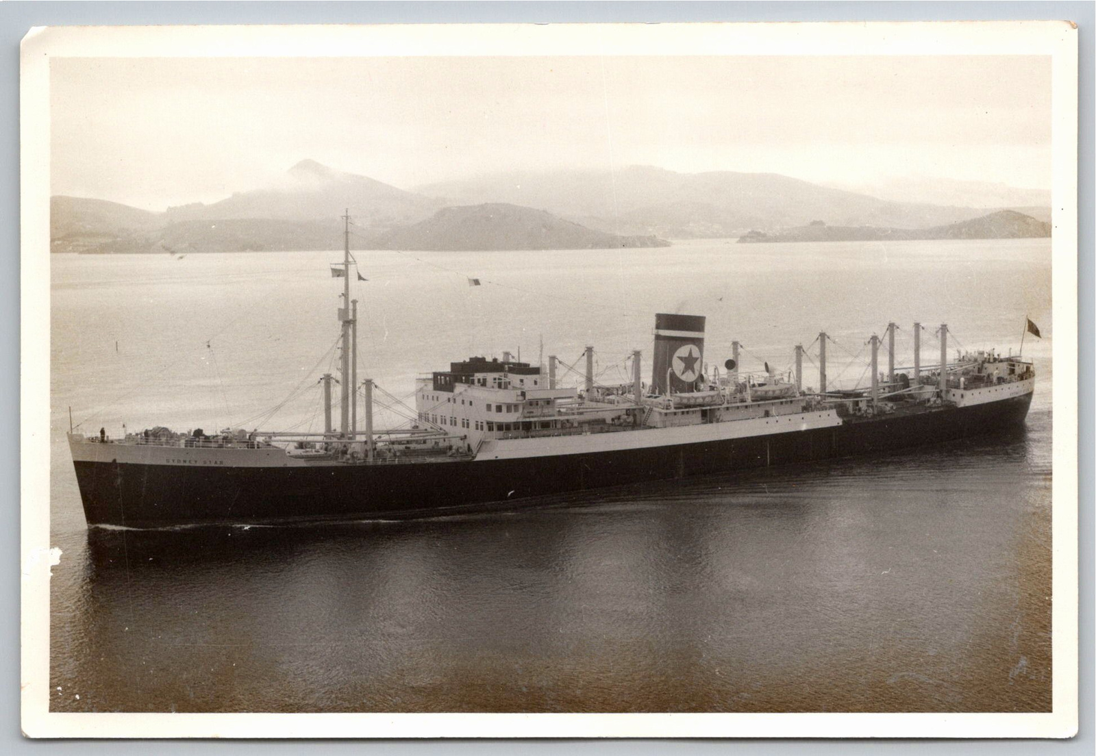 Vintage Sydney Star Blue Star Line Cargo Ship Photograph - Vintage Artifact