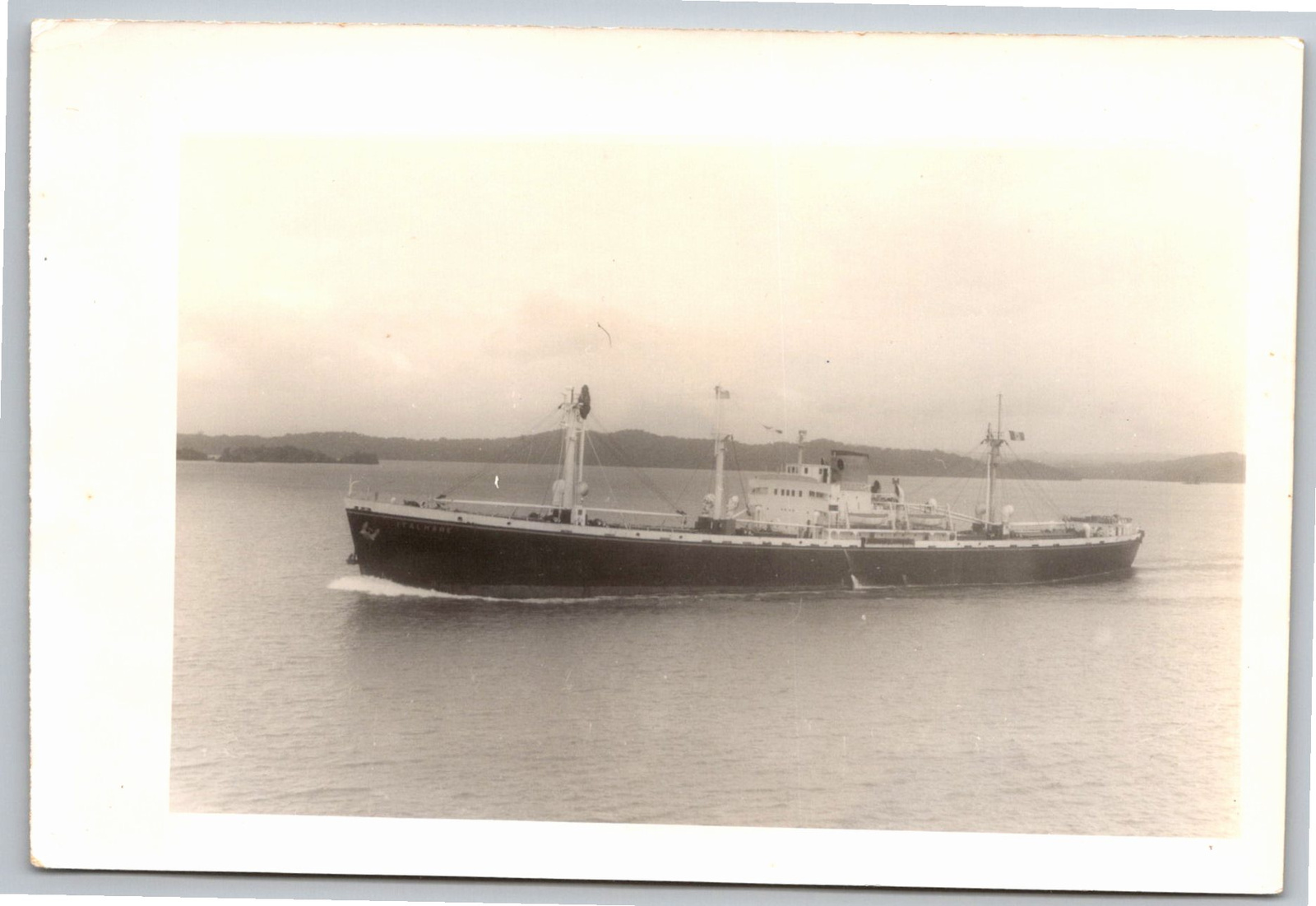 1950s Vintage Italian Cargo Ship Italmare Silver Gelatin Photo