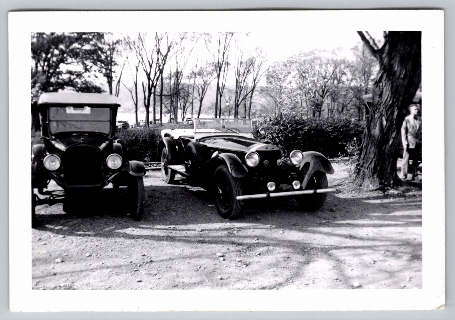 1920s Vintage Automobile Photo Model T & Roadster Snapshot