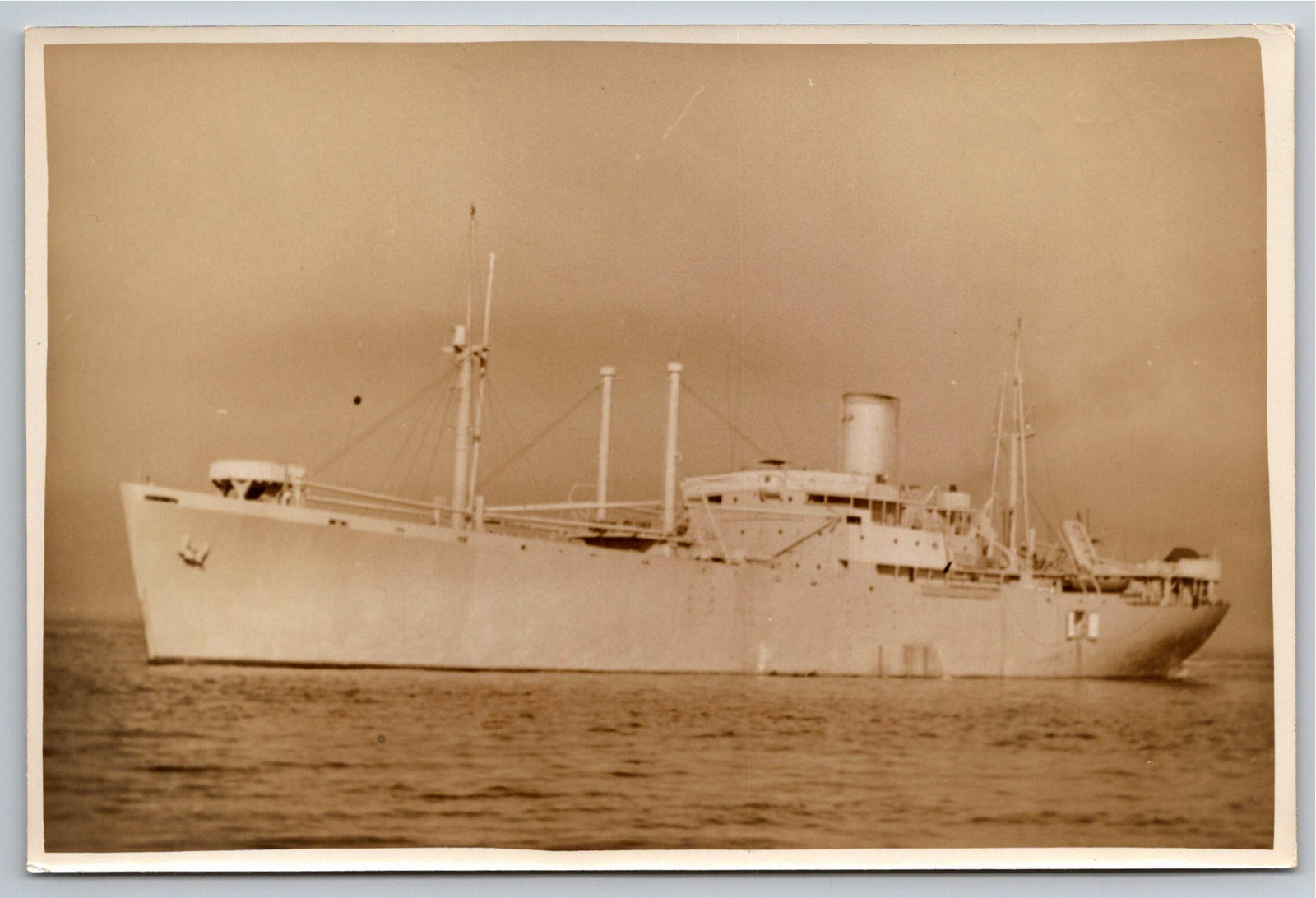 WWII Cargo Transport Ship Vintage Photo by R. Scozzafava