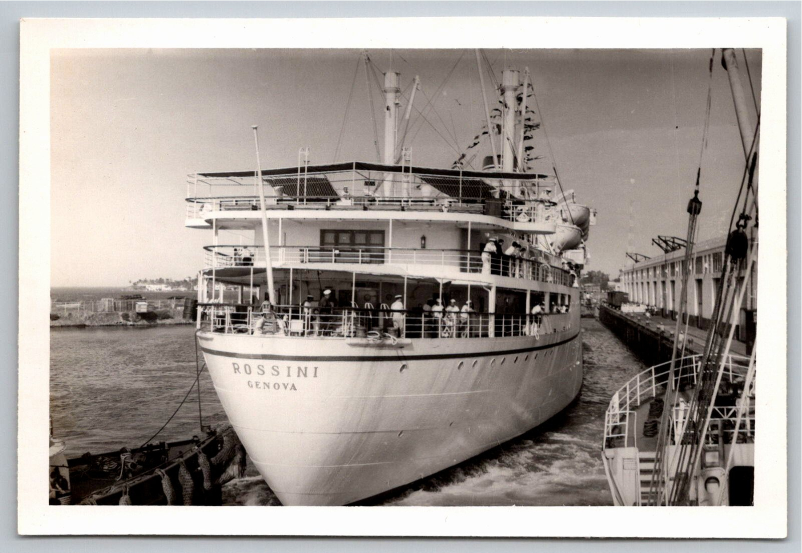 Vintage 1960s Italian Line Ocean Liner Rossini Photo Snapshot