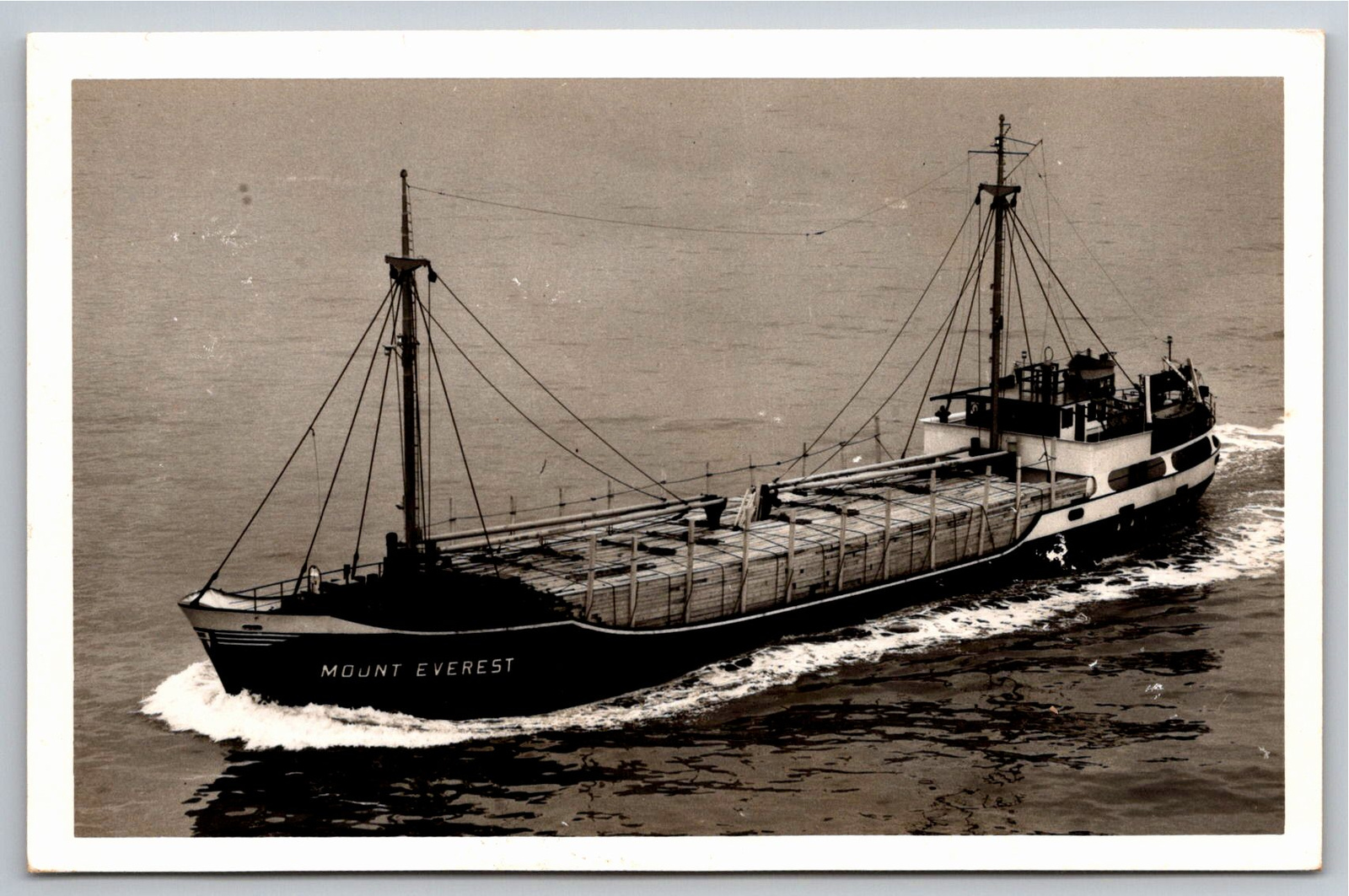 Vintage 1950s Dutch Cargo Ship Mount Everest Photo Print - Vintage Artifact